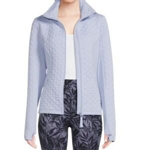 AVIA Quilted Full Zip Pale Ice Blue Athleisure Jacket Size S 4-6